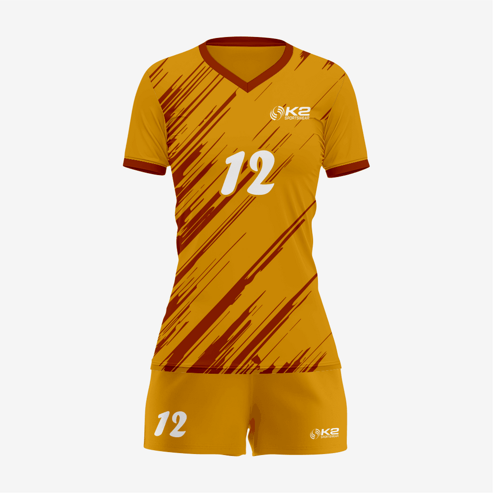 Team Ready Custom Golden Volleyball Uniform Set
