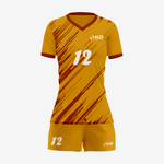 Team Ready Custom Golden Volleyball Uniform Set - K2 Sportswear | Custom Sports Uniforms & Apparels - K2 Sportswear