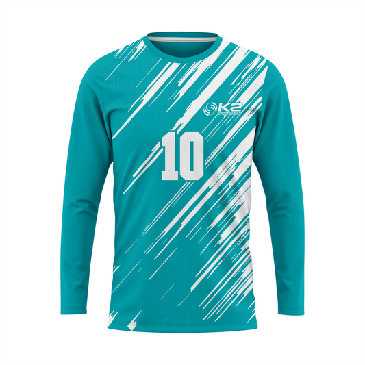 Professional Soccer Goal-Keeper Jersey in Dark Cyan