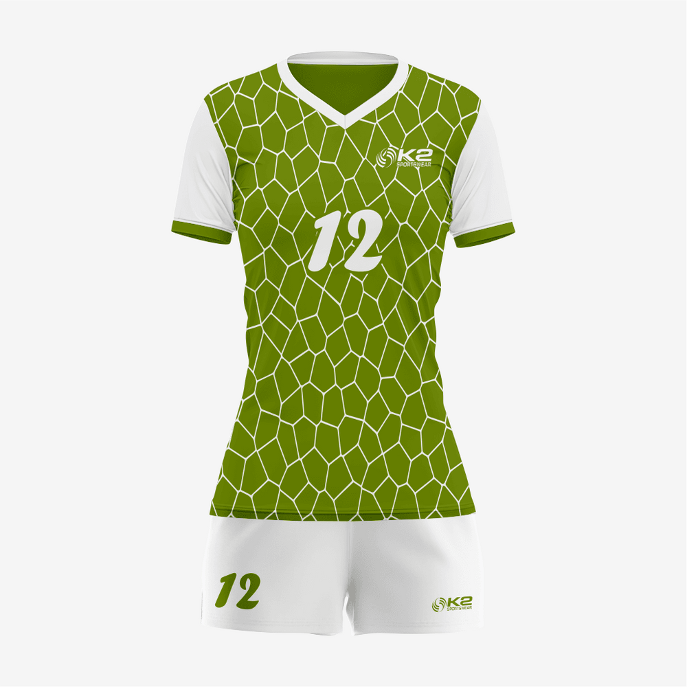 Team Ready Custom Apple Green Volleyball Uniform Set