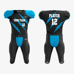 Black/Sky Blue American Football Kit for Men/Women/Youth - K2 Sportswear | Custom Sports Uniforms & Apparels - K2 Sportswear