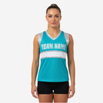 Custom Printed Cheerleading Practice Jersey - Pacific Blue Sleeveless Shell