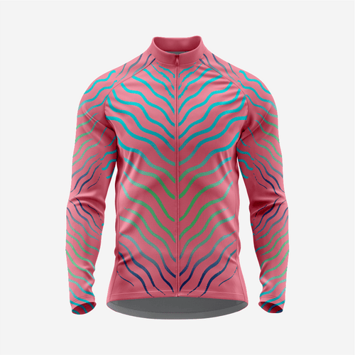 Pink Men’s Long Sleeve Cycling Jersey Durable Bicycle Jerseys Mens - K2 Sportswear | Custom Sports Uniforms & Apparels - K2 Sportswear