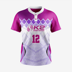 Men/Women Custom Softball 2 Button Jersey in Deep Magenta - K2 Sportswear | Custom Sports Uniforms & Apparels - K2 Sportswear