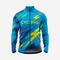Men’s Blue Green Long Sleeve Bike Jersey for Road Cycling