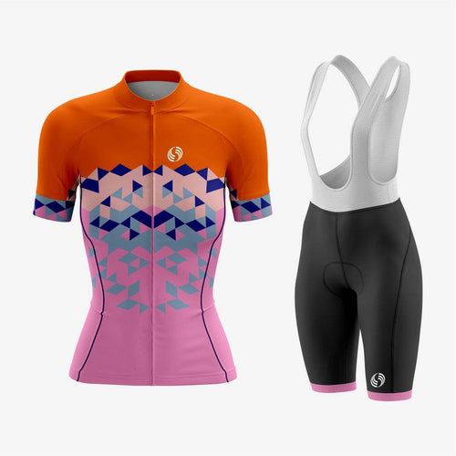 Women’s Custom Cycling Gear in Orange/Pink - K2 Sportswear | Custom Sports Uniforms & Apparels - K2 Sportswear