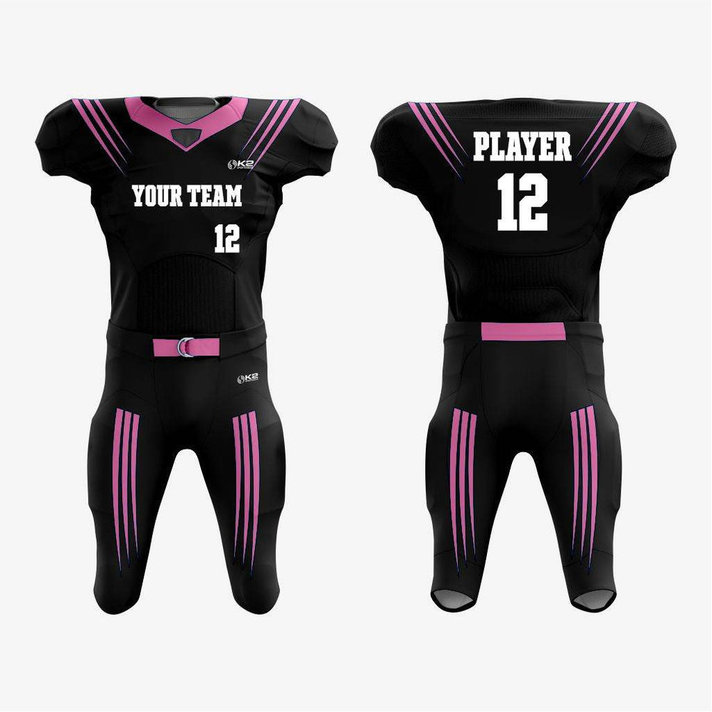 Customized American Football Kit in Black/Pink