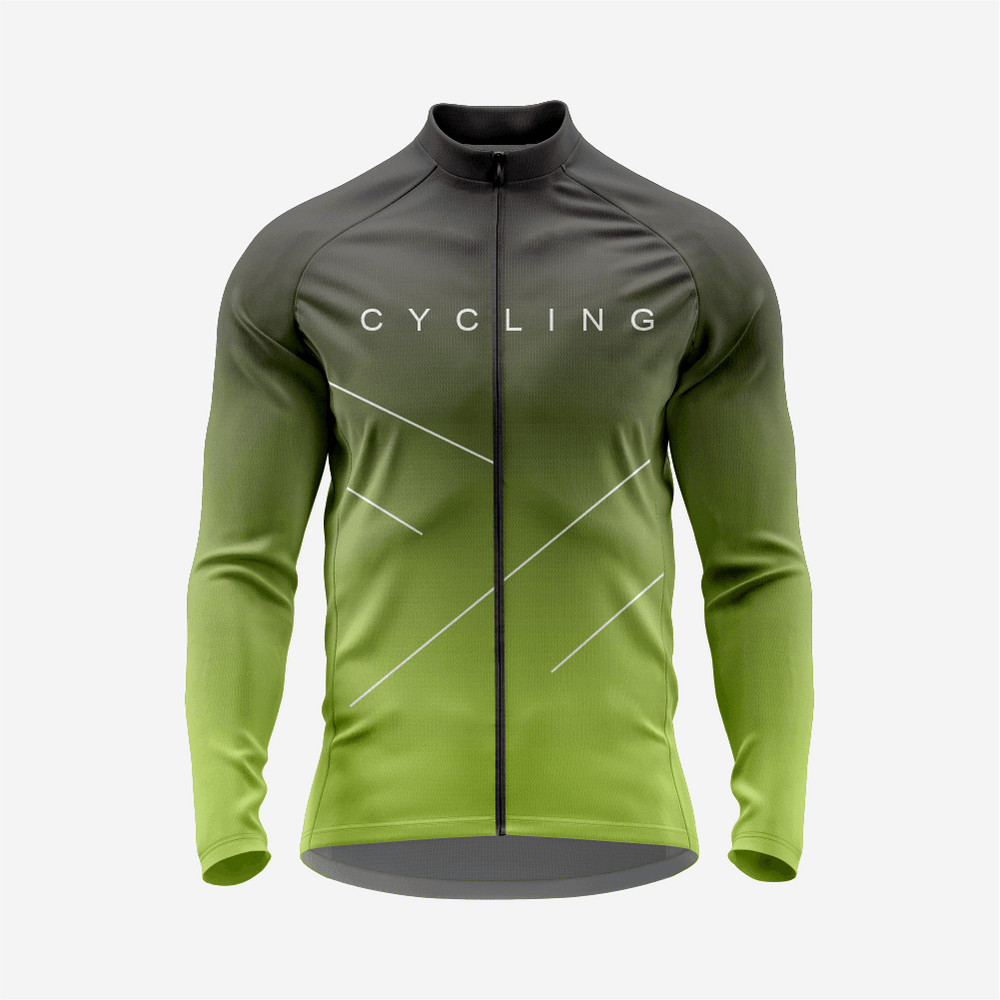 Men’s Olive Long Sleeve Cycling Jersey for Road Riders