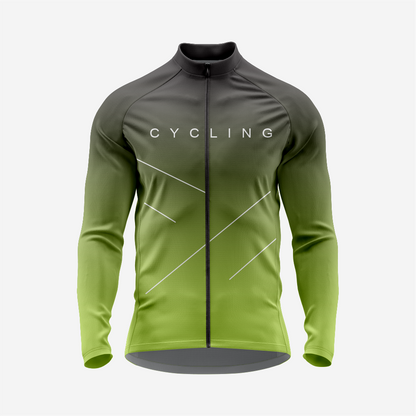 Men’s Olive Long Sleeve Cycling Jersey for Road Riders