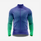 Men's Midnight Blue Long Sleeve Cycling Jersey| Breathable Hex Print Bike Jersey
