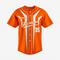 Custom Softball Full Button Jersey in Orange