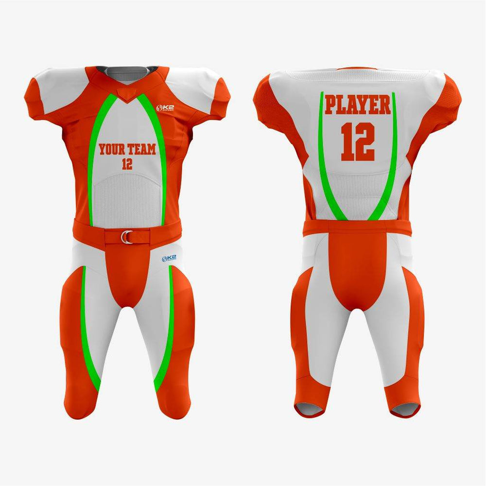 Green/Orange Personalized American Football Uniform for Men/Women/Youth