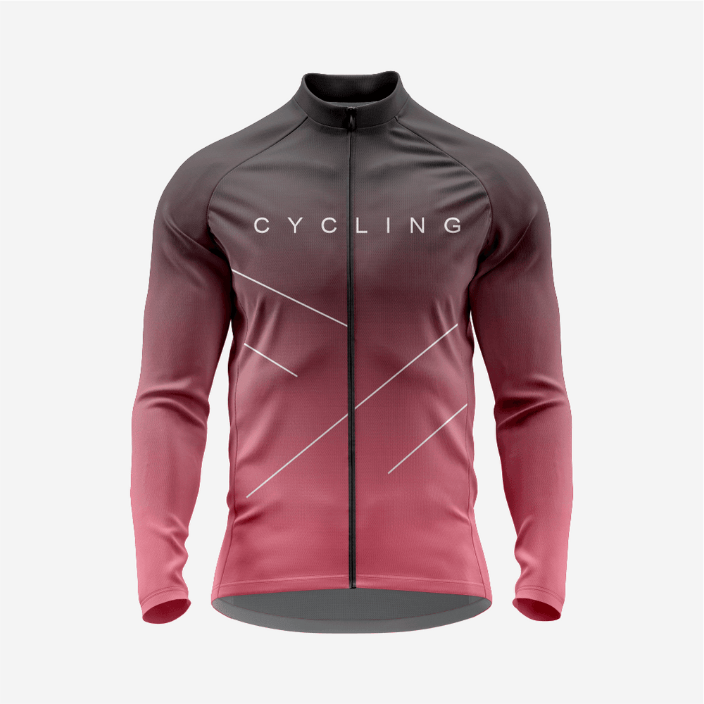 Men’s Rose Gold Long Sleeve Cycling Jersey for Road Riders