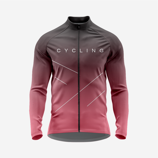 Men’s Rose Gold Long Sleeve Cycling Jersey for Road Riders