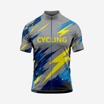 Men's Gray Cycling Jersey and Shorts Set Pro Fit
