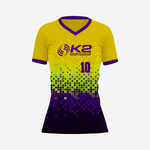 Custom Gold/Purple Softball V-Neck Jersey for Men/Women - K2 Sportswear | Custom Sports Uniforms & Apparels - K2 Sportswear