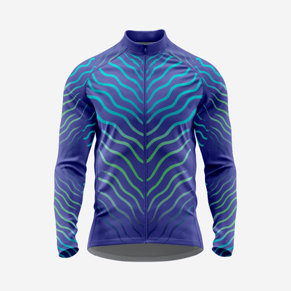 Blue Men’s Long Sleeve Cycling Jersey Durable Bicycle Jerseys Mens - K2 Sportswear | Custom Sports Uniforms & Apparels - K2 Sportswear