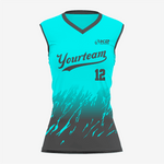 Custom Softball Sleeveless V Neck Jersey – Turquoise/Gray - K2 Sportswear | Custom Sports Uniforms & Apparels - K2 Sportswear