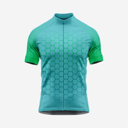 Short Sleeve Cycling Jersey Men | Hexagon Pattern Bike Shirt