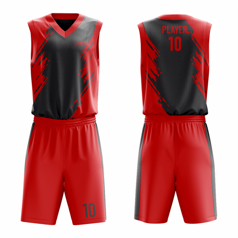 Basketball Uniform in Red and Black RSCBU-0010