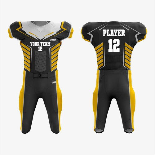 Custom American Football Uniform in Black/Yellow - K2 Sportswear | Custom Sports Uniforms & Apparels - K2 Sportswear