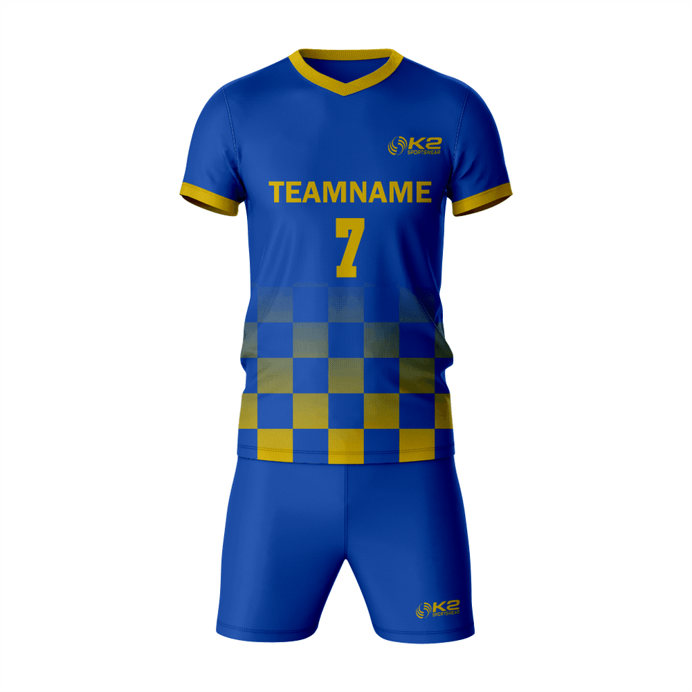 Custom Gold/Blue Flag Football Uniform Set