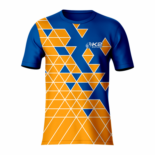 Basketball Short Sleeve Shooting Shirt in Orange and Blue RSBSSSS-007