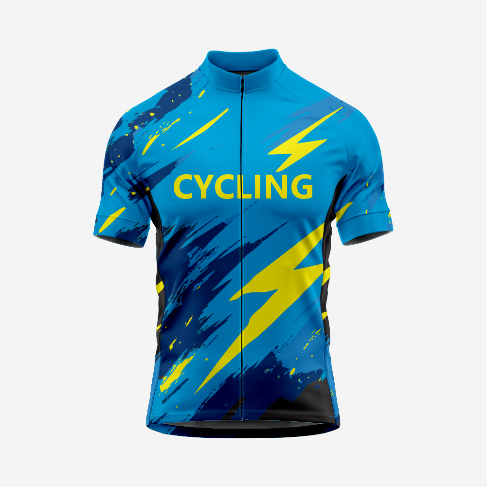 Men’s Short Sleeve Cycling Jersey for Road and Racing - Blue