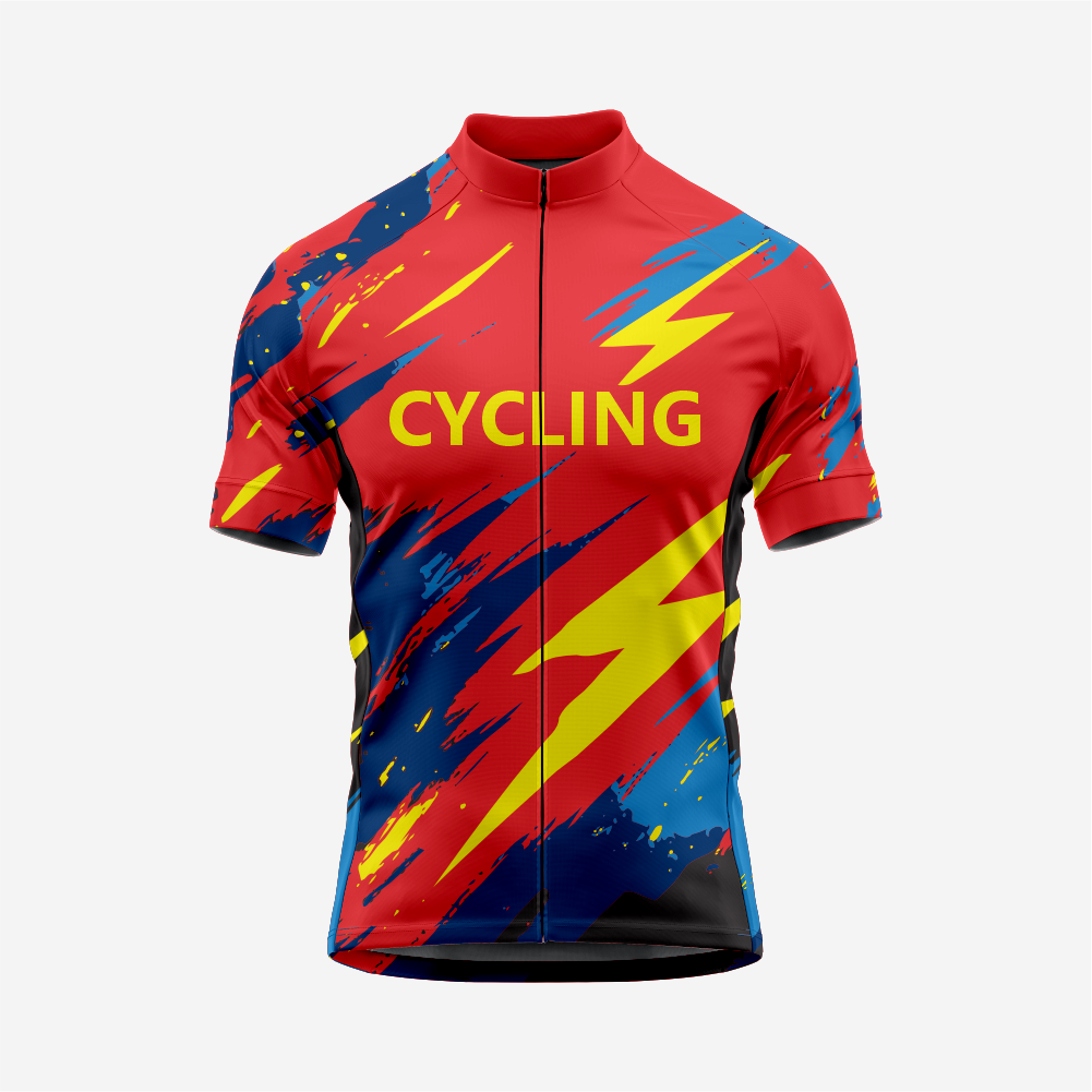 Men’s Short Sleeve Cycling Jersey for Road and Racing - Red