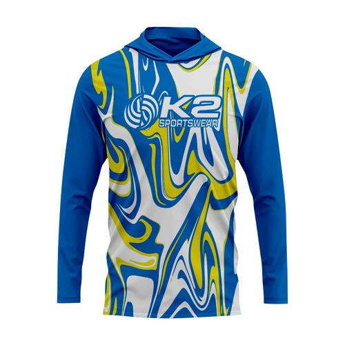 Basktetball T-Shirt Hoodie in Blue RSBH-0010 - K2 Sportswear | Custom Sports Uniforms & Apparels - K2 Sportswear