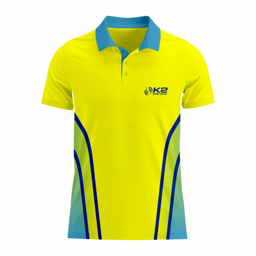 Basketball Polo Shirt in Yellow RSBPS-003 - K2 Sportswear | Custom Sports Uniforms & Apparels - K2 Sportswear