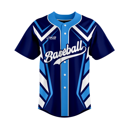 Premium Dark Blue Custom Baseball Jersey – Full Button