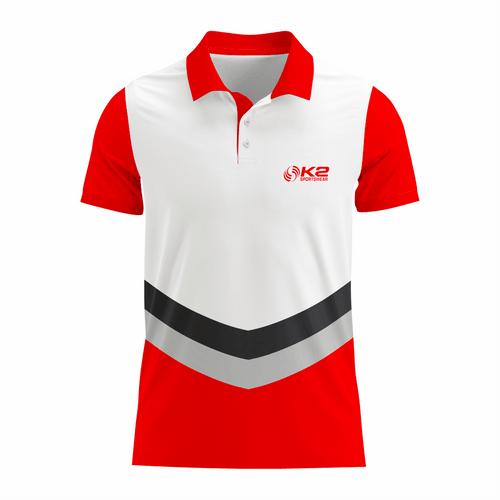 Basketball Polo Shirt in Red and White RSBPS-006 - K2 Sportswear | Custom Sports Uniforms & Apparels - K2 Sportswear