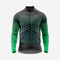 Men's Black Green Long Sleeve Cycling Jersey| Breathable Hex Print Bike Jersey