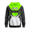 Basktetball Hoodie in Black & Bright Green RSBH-004