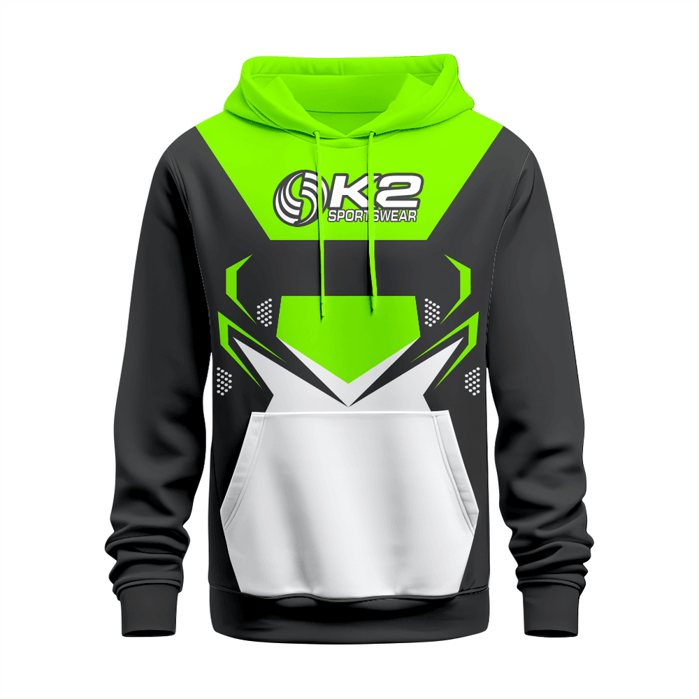 Basktetball Hoodie in Black & Bright Green RSBH-004