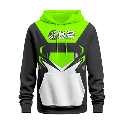 Basktetball Hoodie in Black & Bright Green RSBH-004