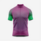 Men's Dark Purple Short Sleeve Cycling Jersey | Hexagon Print Performance Shirt