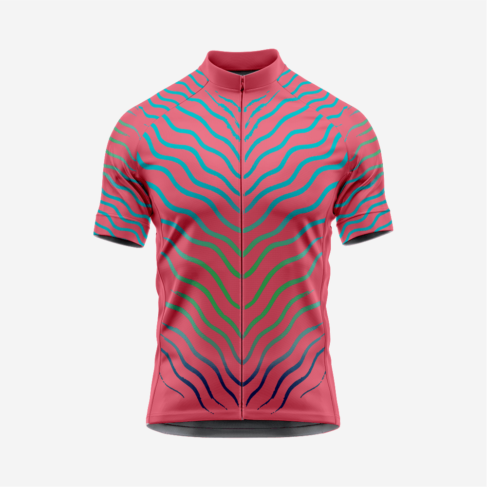 Mens Short Sleeve Cycling Jersey Dark Pink Lightweight Bike Apparel