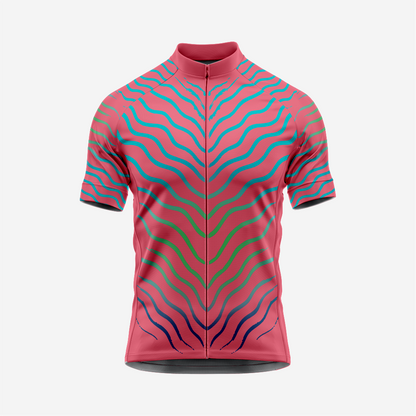 Mens Short Sleeve Cycling Jersey Dark Pink Lightweight Bike Apparel