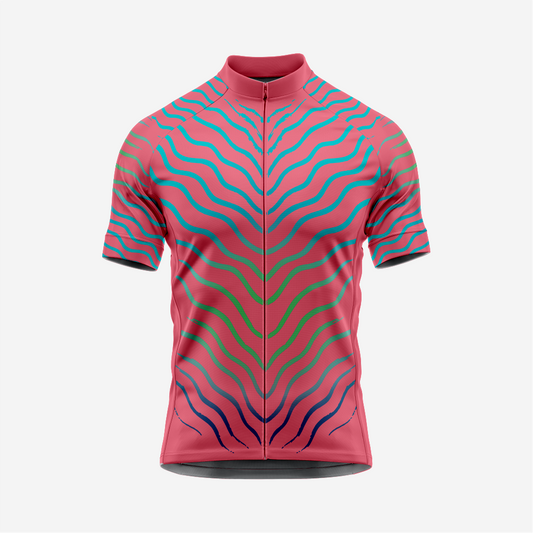 Mens Short Sleeve Cycling Jersey Dark Pink Lightweight Bike Apparel