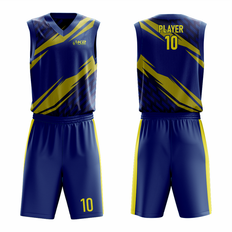 Basketball Uniform in Blue and Yellow RSCBU-004