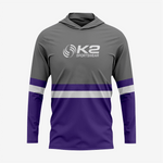 Personalized Softball T-Shirt Hoodie in Grey/Indigo for Men/Women - K2 Sportswear | Custom Sports Uniforms & Apparels - K2 Sportswear