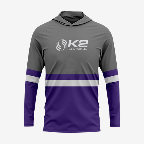 Personalized Softball T-Shirt Hoodie in Grey/Indigo for Men/Women - K2 Sportswear | Custom Sports Uniforms & Apparels - K2 Sportswear