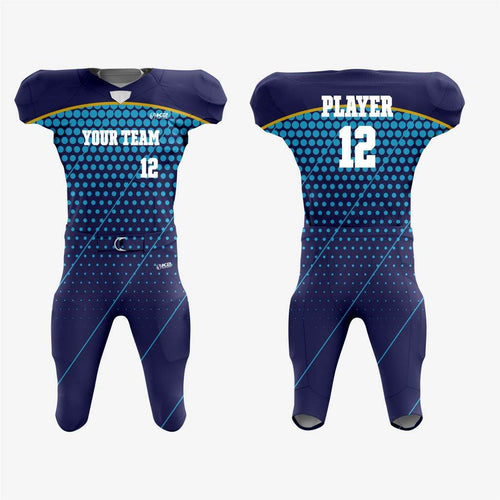 Personalized Dark Blue American Football Uniform – Unisex Fit - K2 Sportswear | Custom Sports Uniforms & Apparels - K2 Sportswear