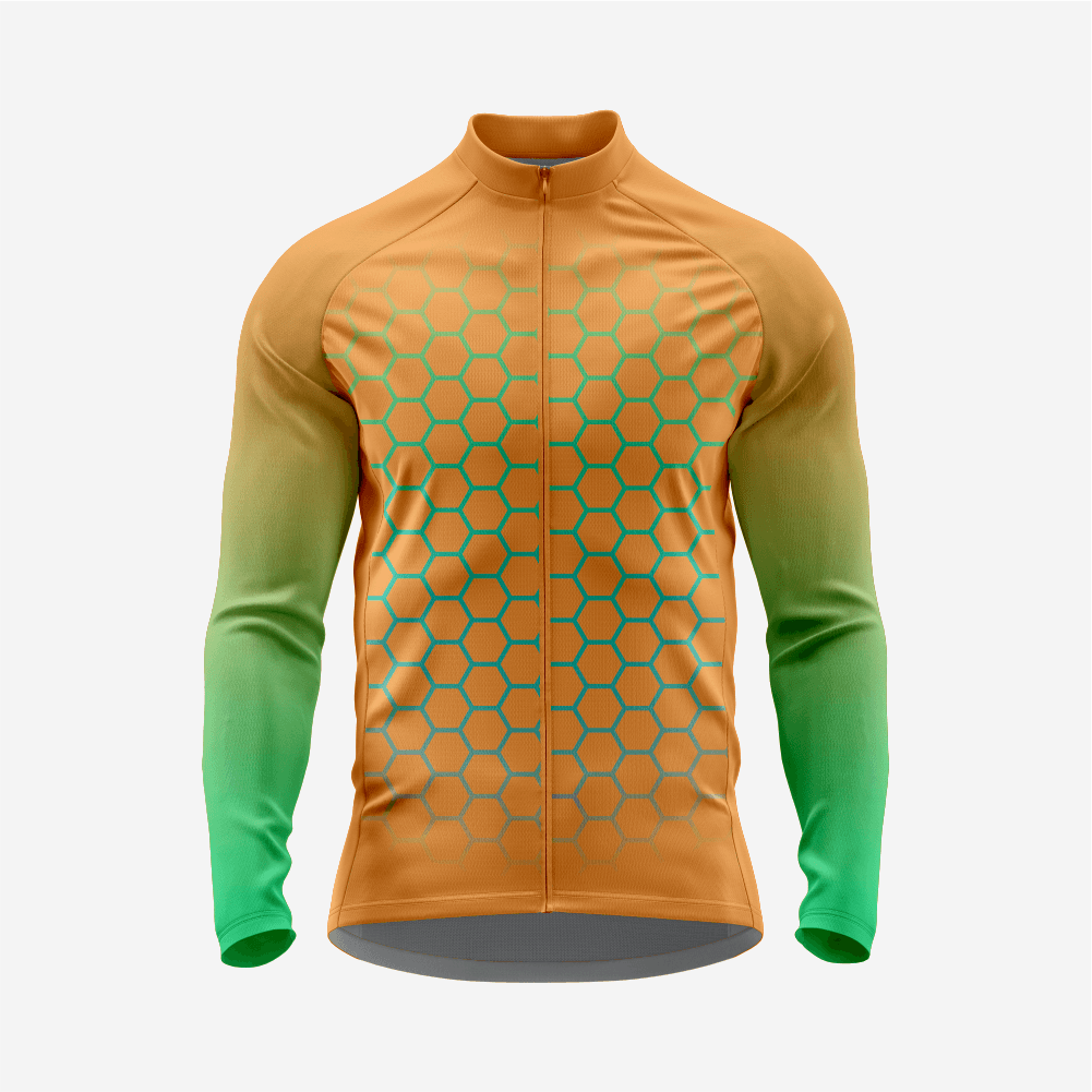 Men's Long Sleeve Cycling Jersey| Breathable Hex Print Bike Jersey - K2 Sportswear | Custom Sports Uniforms & Apparels - K2 Sportswear