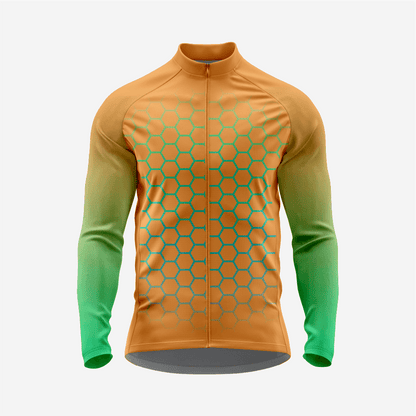 Men's Long Sleeve Cycling Jersey| Breathable Hex Print Bike Jersey - K2 Sportswear | Custom Sports Uniforms & Apparels - K2 Sportswear
