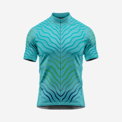 Men’s Turquoise Short Sleeve Cycling Jersey for Road and Racing