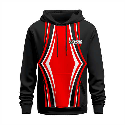 Basktetball Hoodie in Black & Red RSBH-005 - K2 Sportswear | Custom Sports Uniforms & Apparels - K2 Sportswear