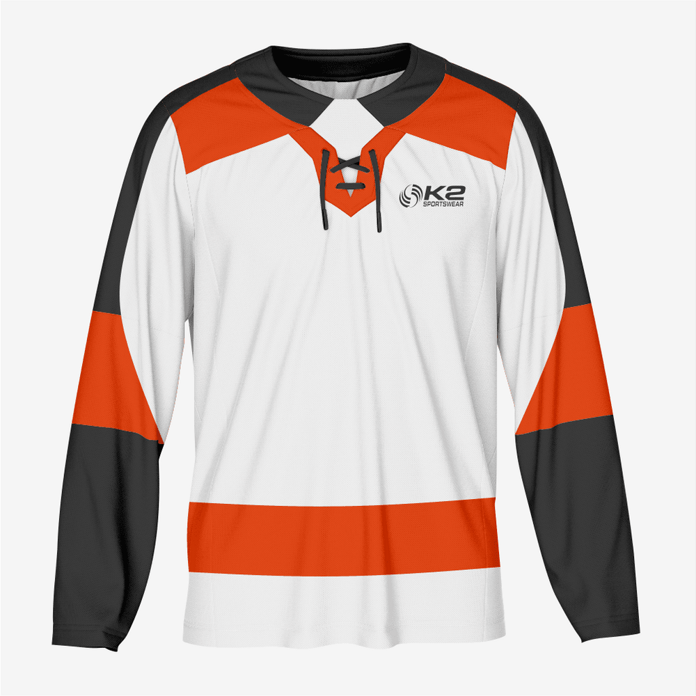 Custom Ice Hockey Jersey in Orange/White/Black